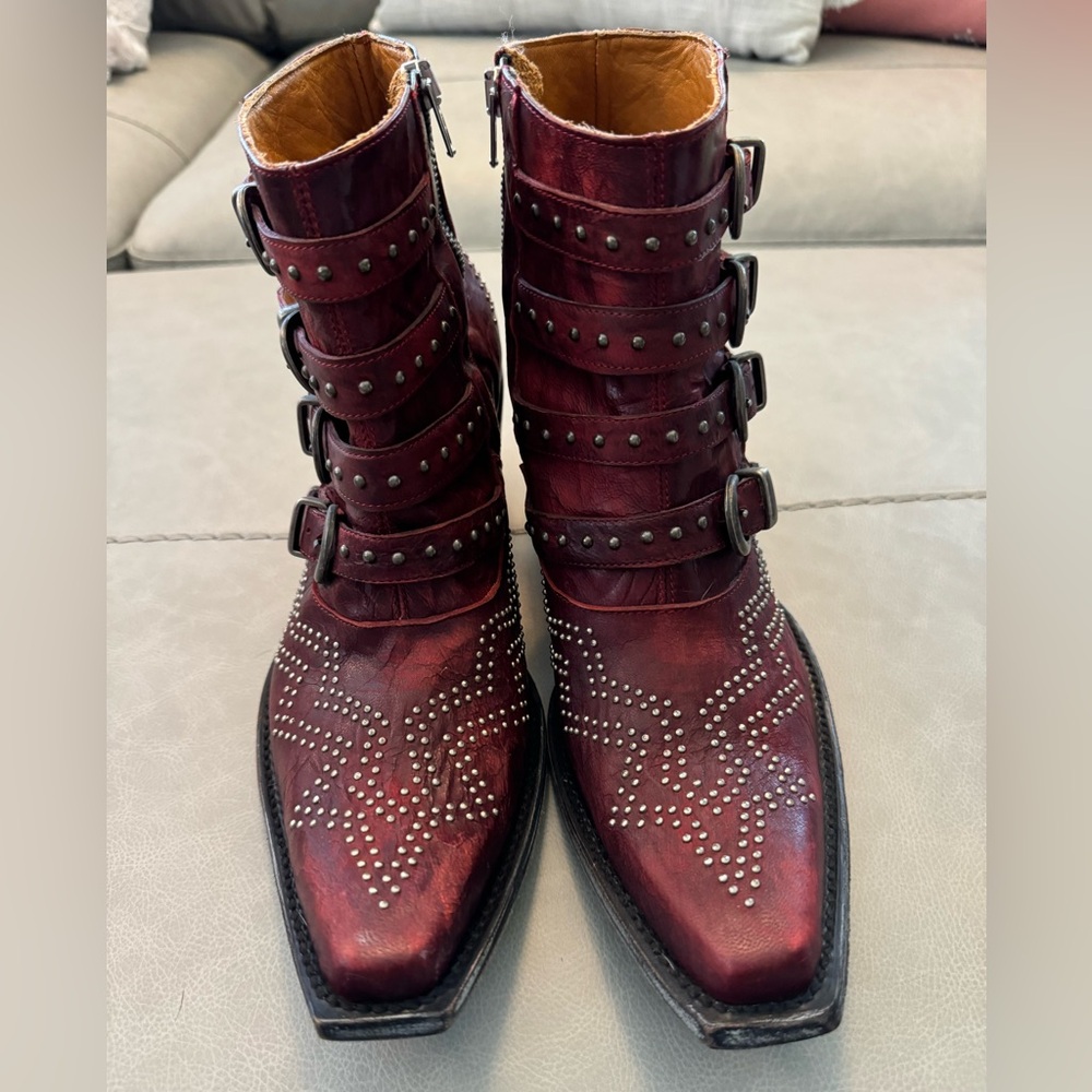 Old Gringo Roxy Dance Ankle Boots Buckle Leather